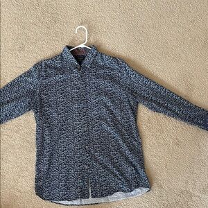 Men's Blue Patterned Shirt